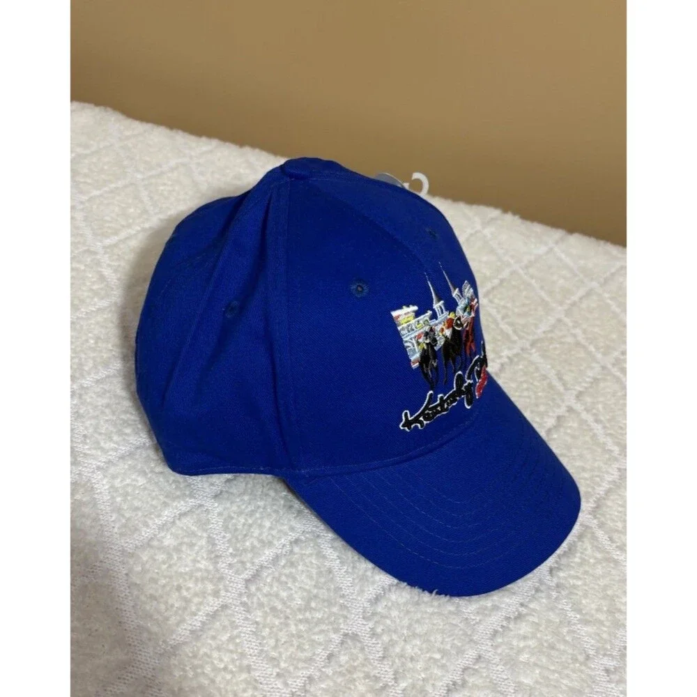 New Vintage Kentucky Derby 2008 Horse Racing Embroidered Adjustable Blue Hat
